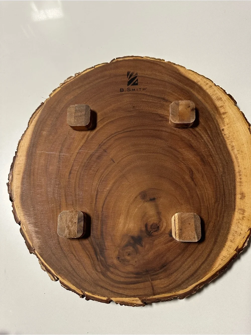 Handcrafted Brown Live-Edge Wood Serving Platter